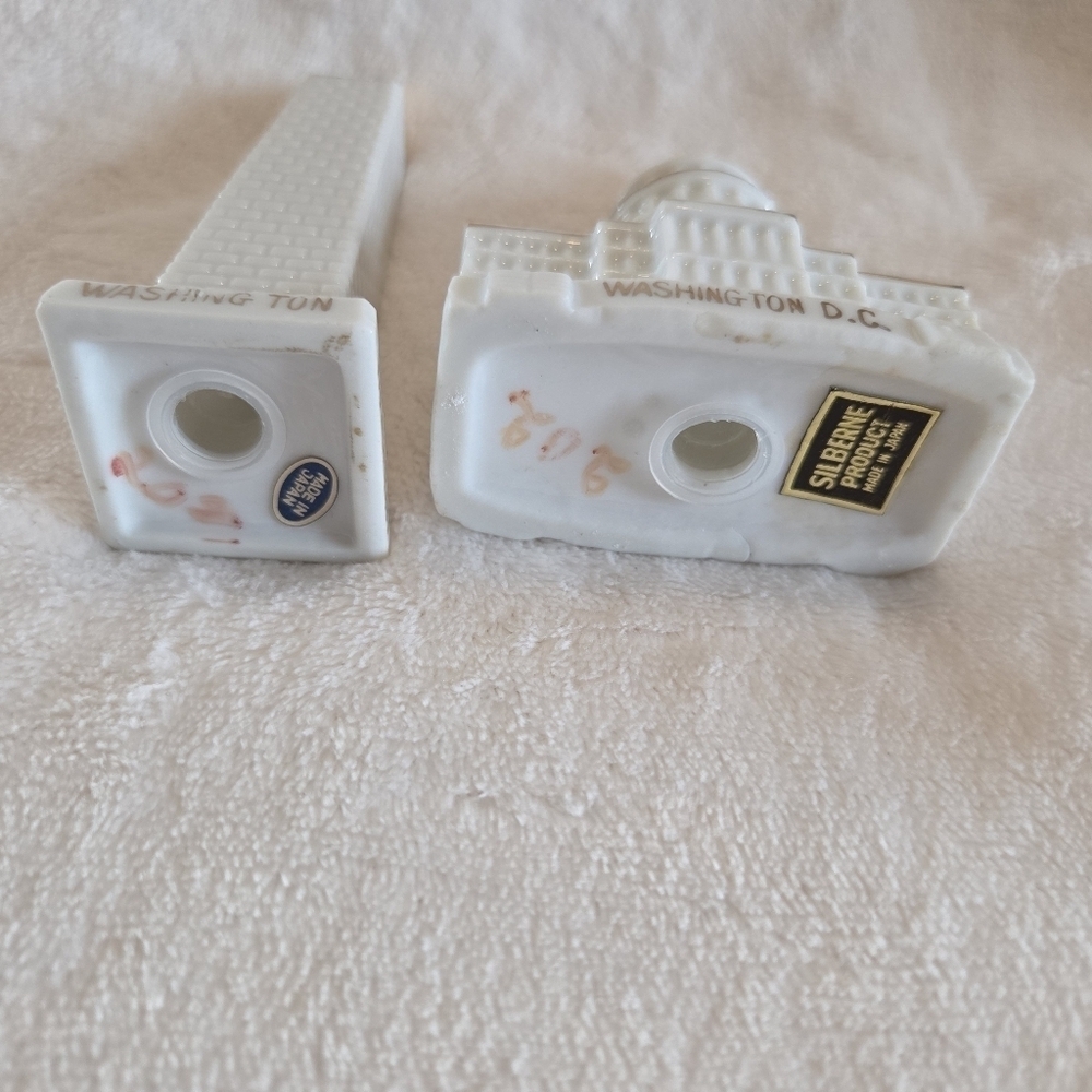 Decorative Salt & Pepper Shakers Of The White House And Washington Monument DC - Picture 10 of 14